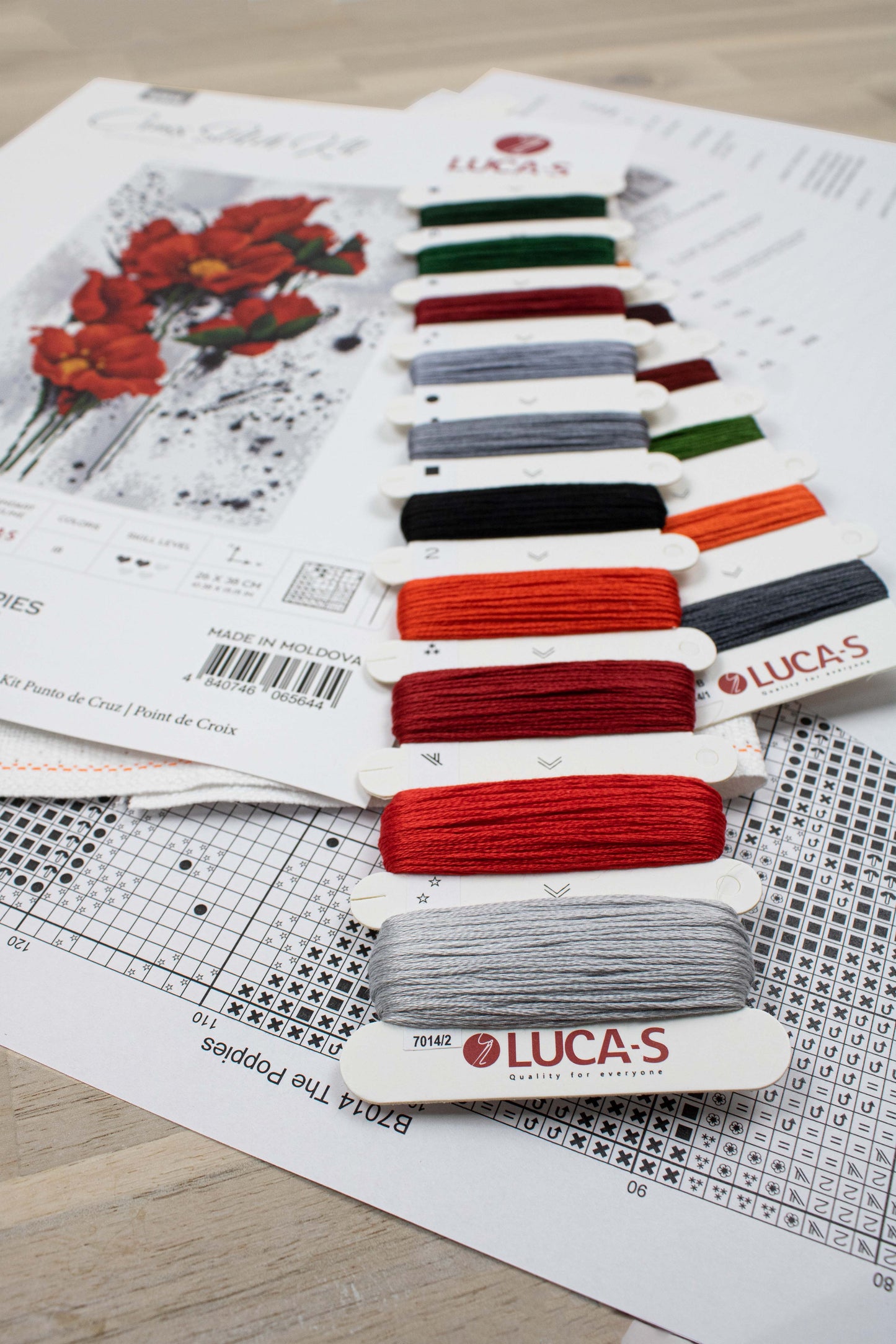 Cross stitch kit Luca-S - B7014 Poppies