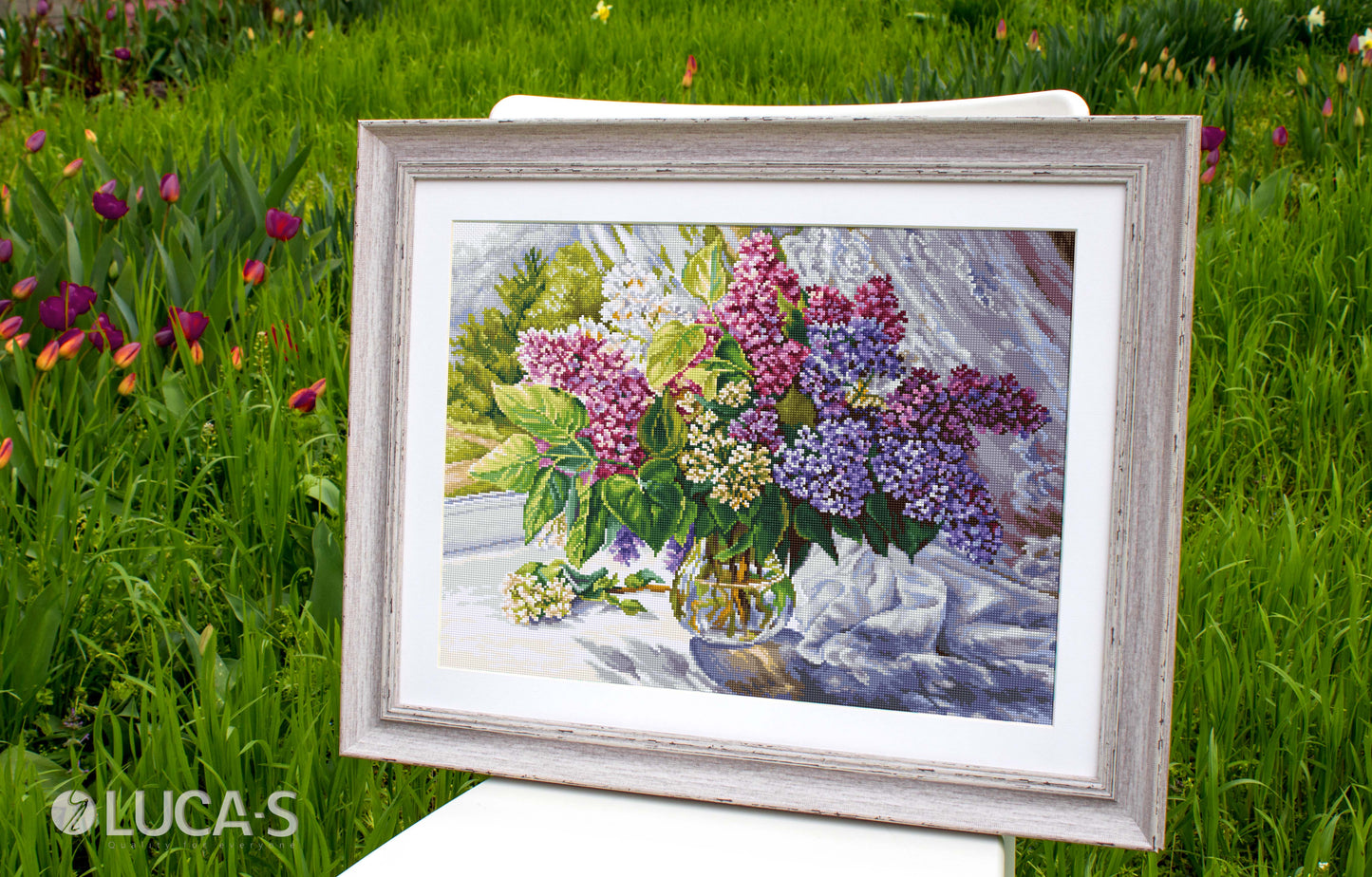 Set de brotat în cruciuliță Luca-S - Buchet de Liliac, B7015