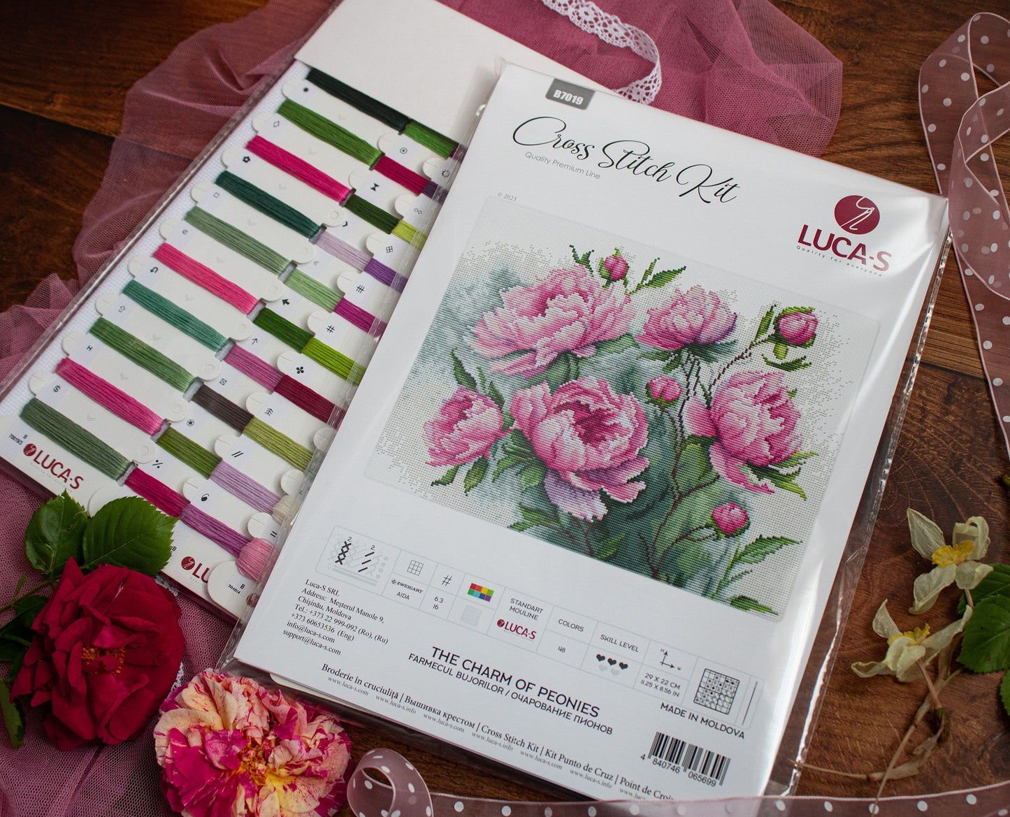 Cross stitch kit - B7019 Charm of Peonies