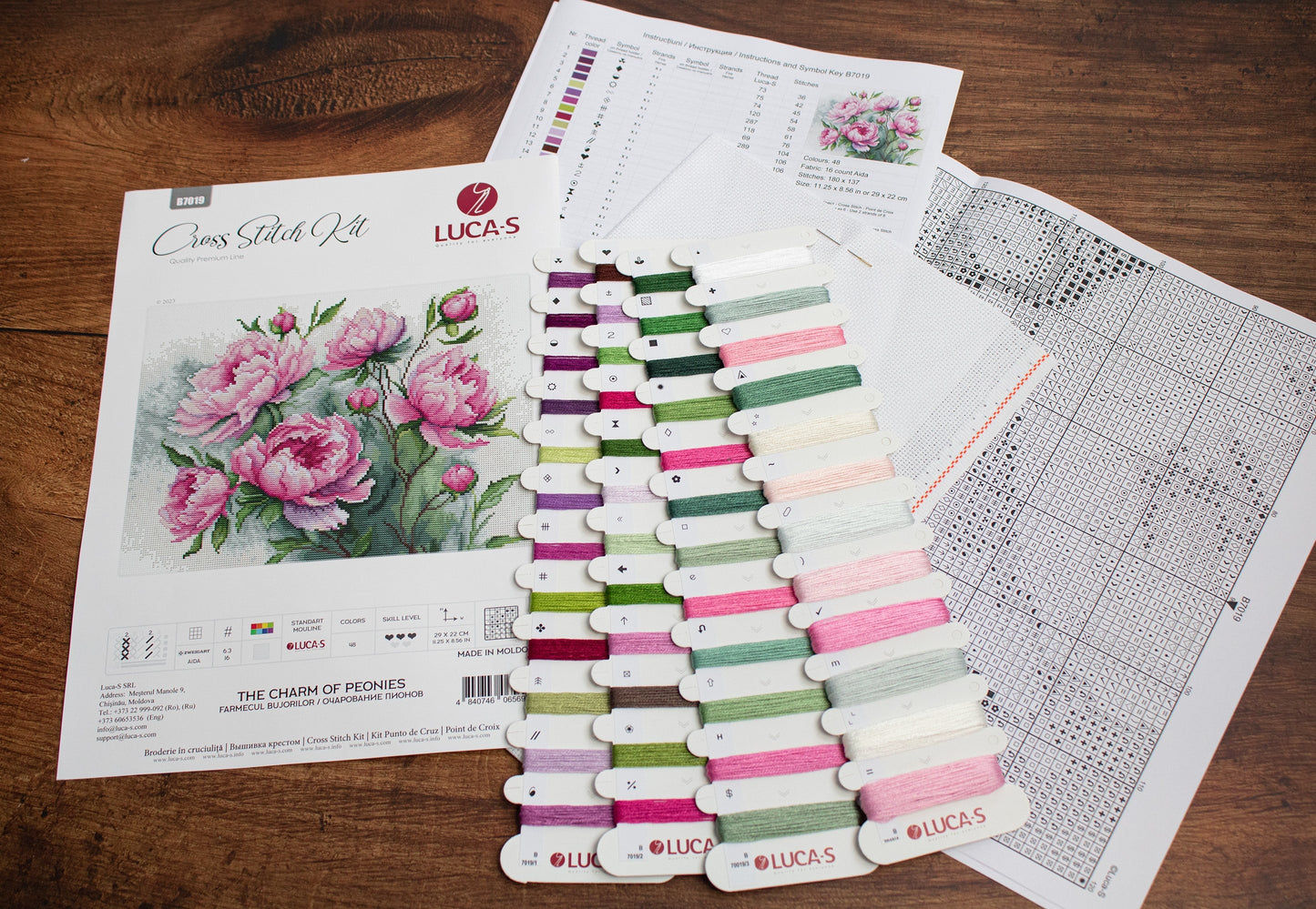 Cross stitch kit - B7019 Charm of Peonies