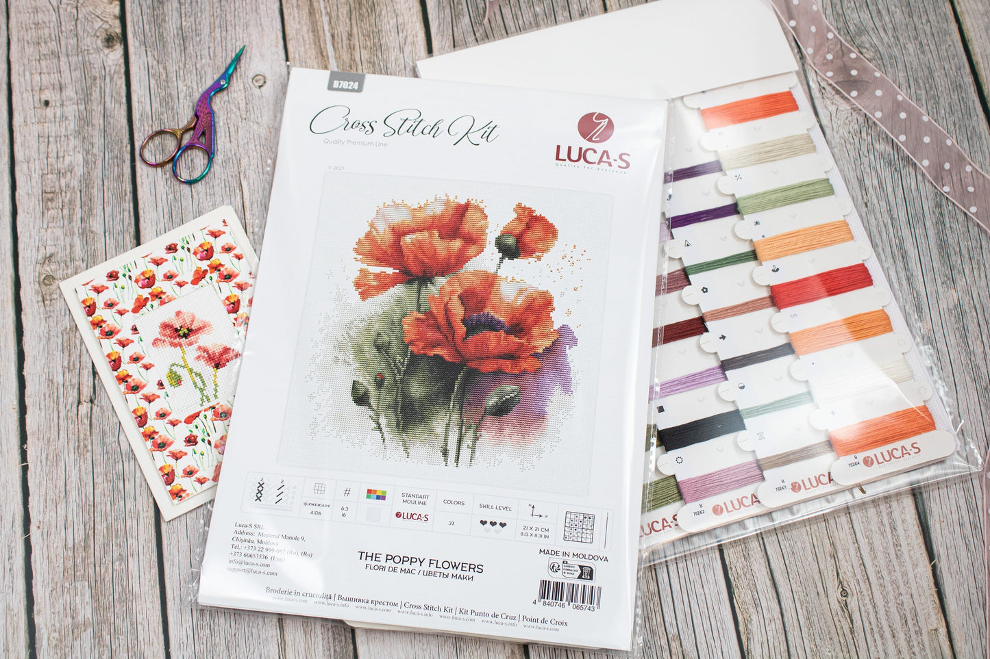 Cross stitch kit Luca-S - Poppy Flowers, B7024