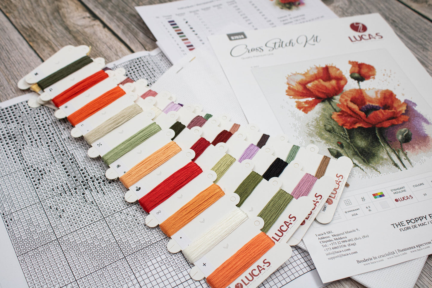 Cross stitch kit Luca-S - Poppy Flowers, B7024