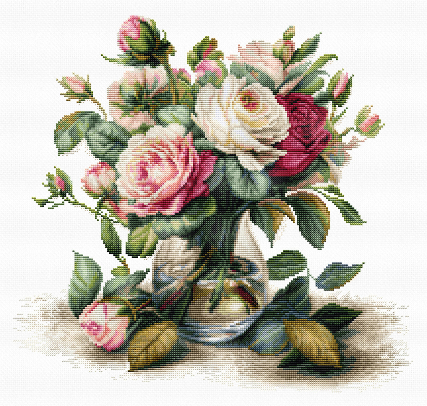 Cross stitch kit Luca-S - Vase with roses, B7026