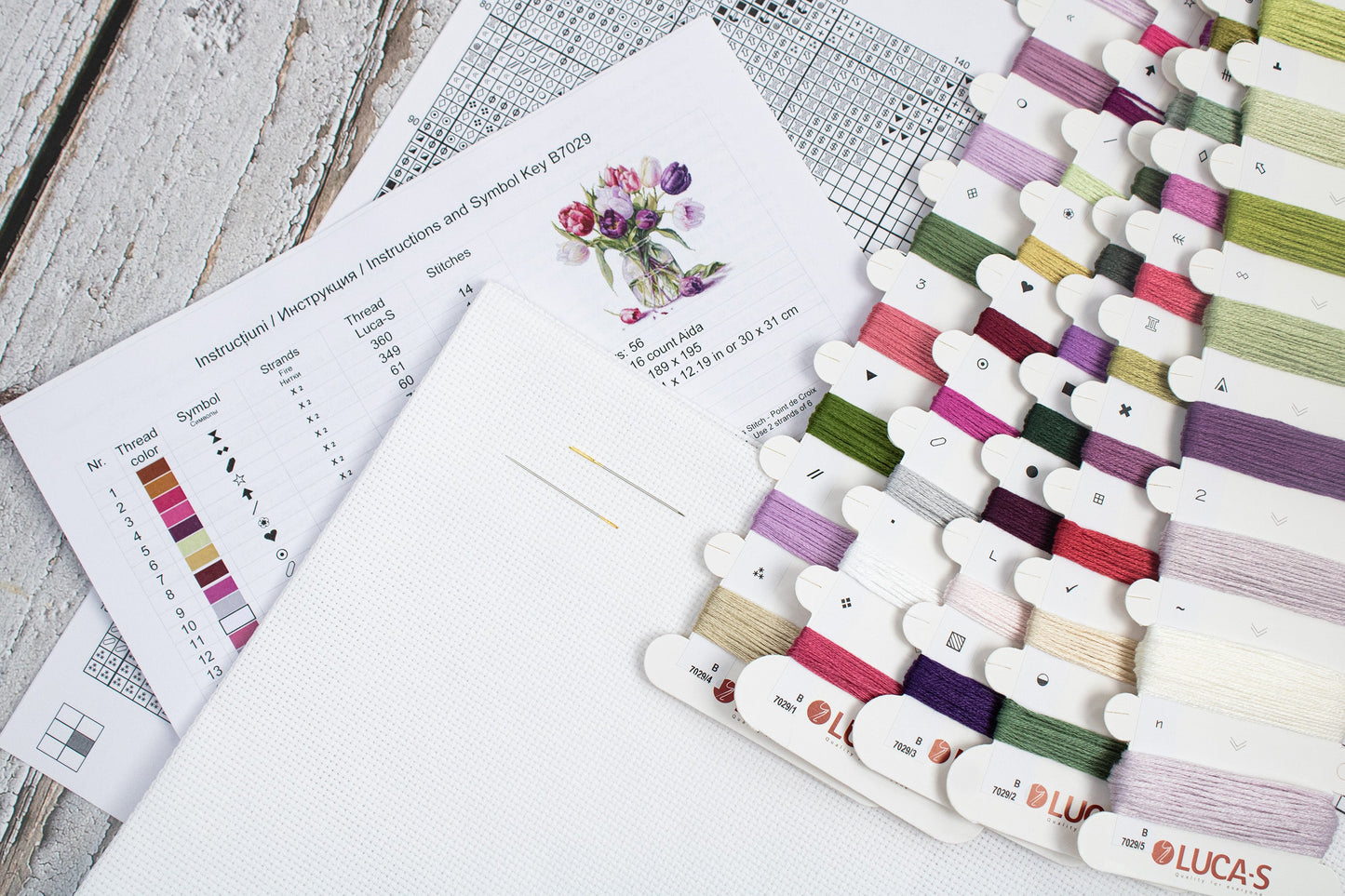 Cross stitch kit Luca-S - B7029 Bouquet of Tulips