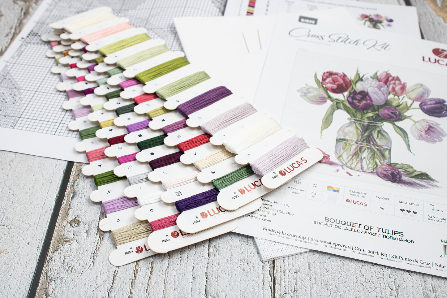 Cross stitch kit Luca-S - B7029 Bouquet of Tulips