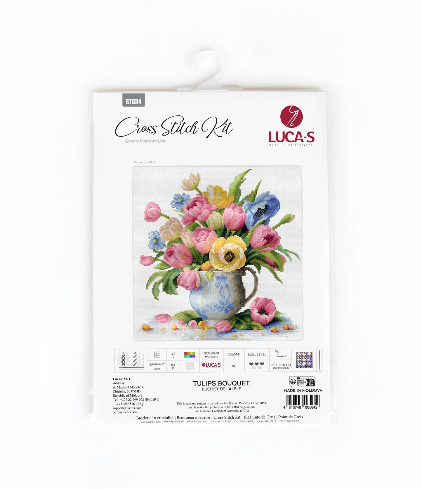 Cross stitch kit Luca-S - Tulip Bouquet, B7034