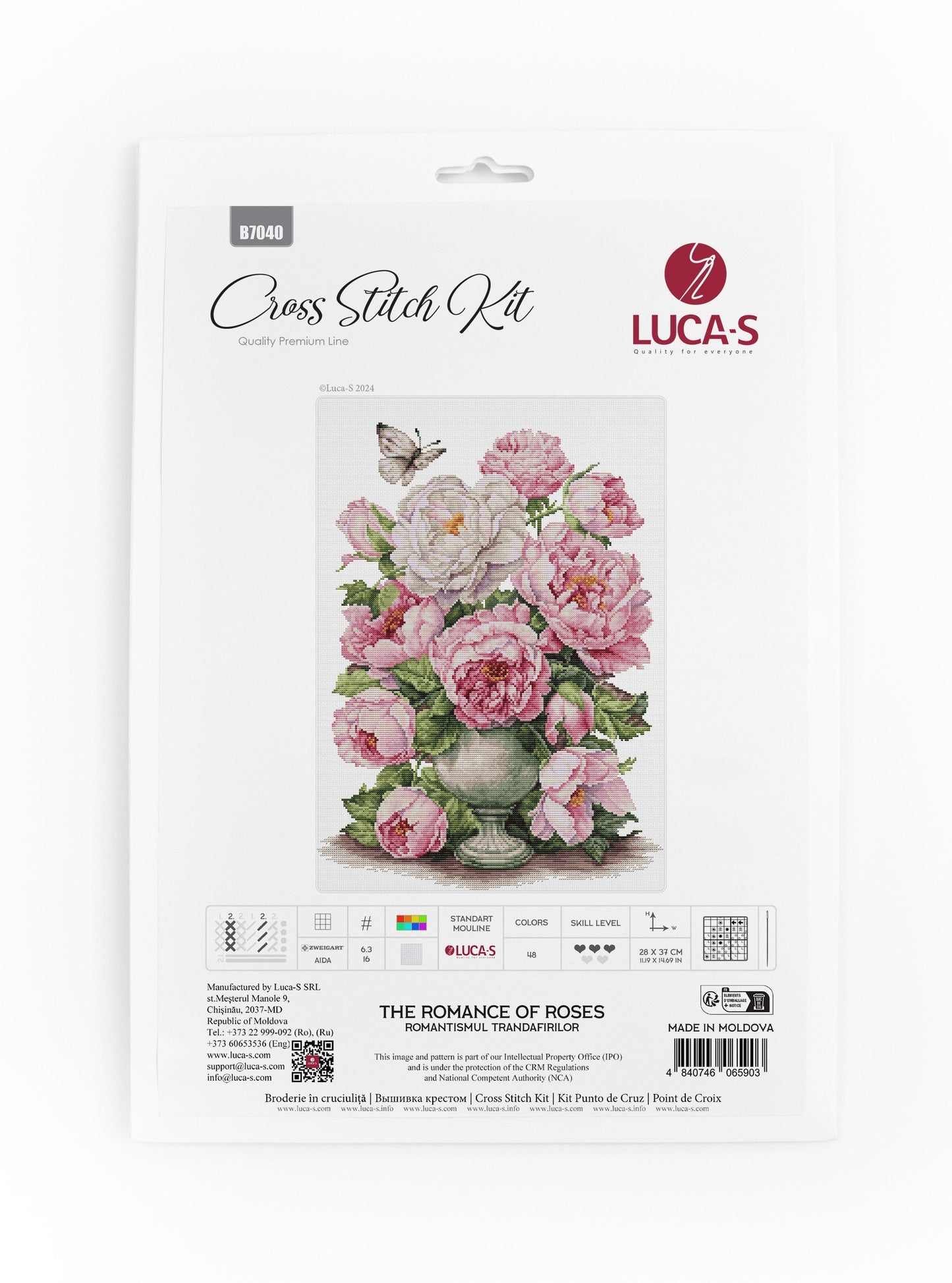 Cross stitch kit Luca-S - The Romance of Roses, B7040