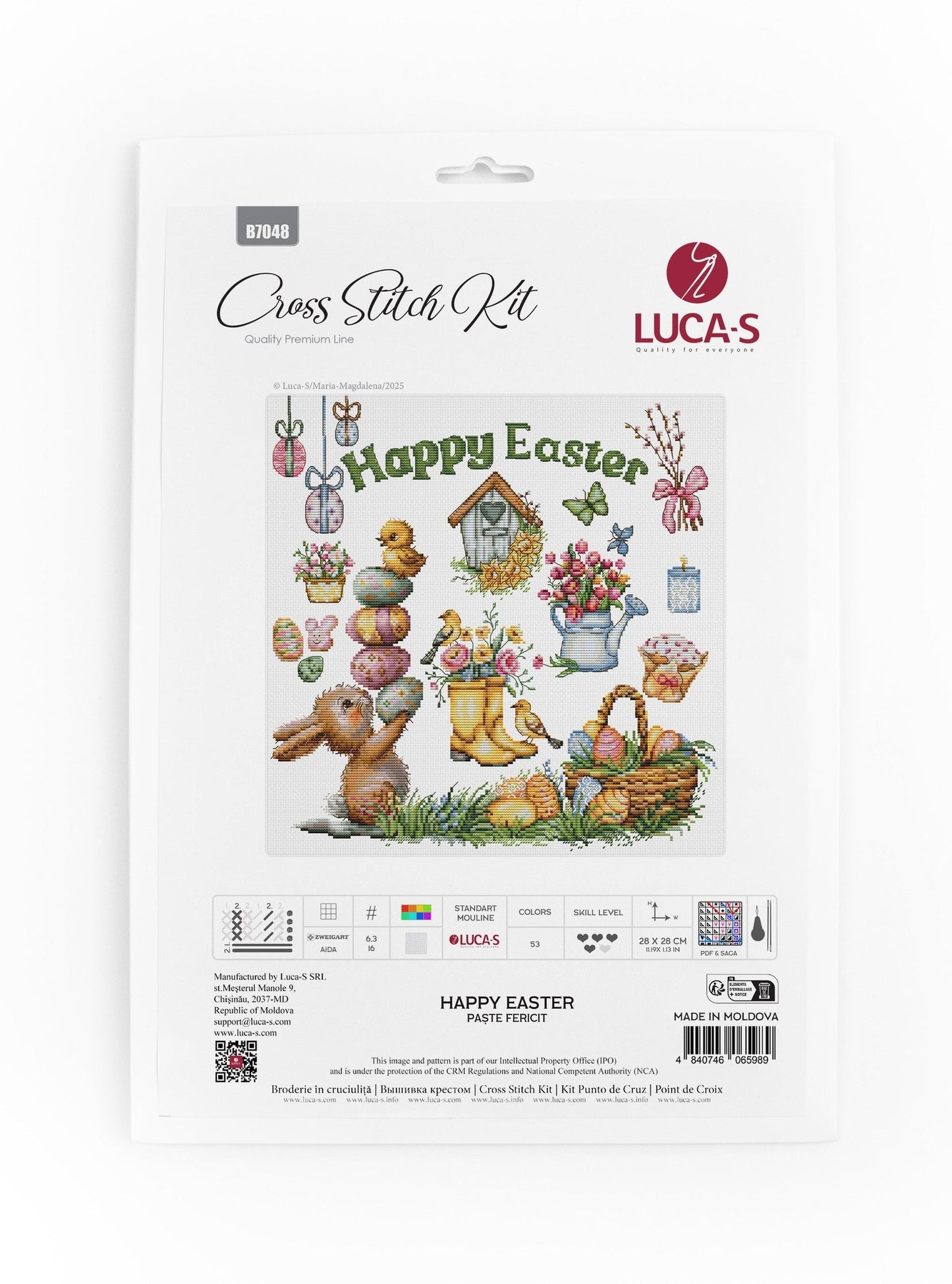 Set de brodat în cruciuliță Luca-S -Paște Fericit, B7048