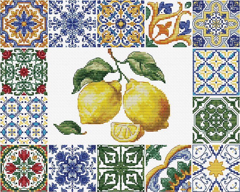 Set de brodat în cruciuliță Luca-S - Esența de Lămâie a Mediteranei, B7049