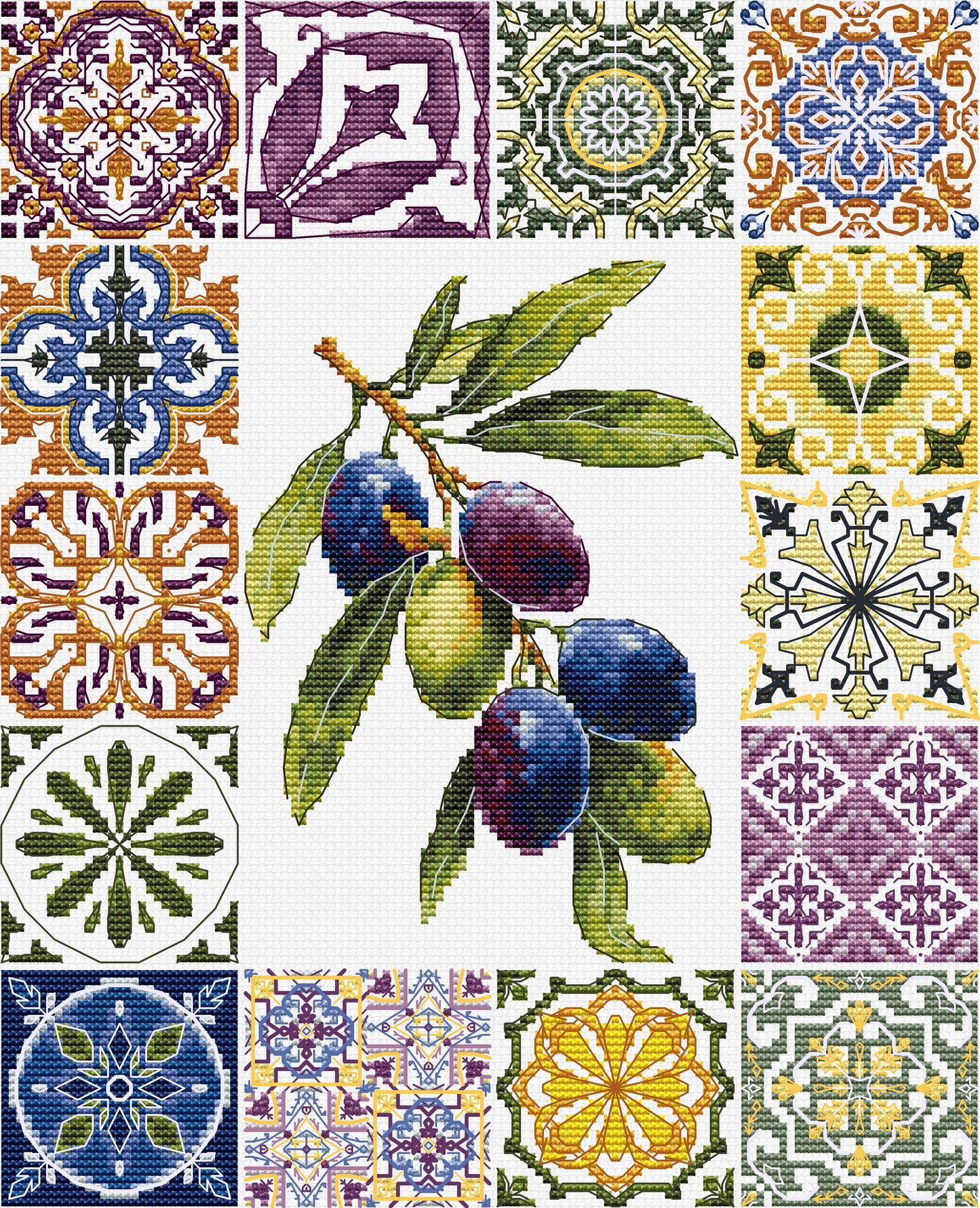 Set de brodat în cruciuliță Luca-S - Paleta de Măsline a Mediteranei, B7050