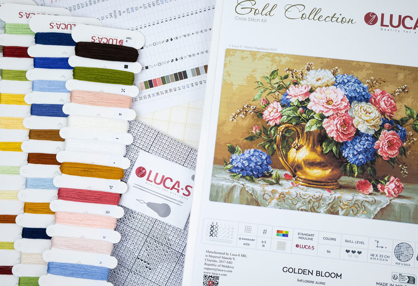 Set de brodat în cruciuliță Luca-S GOLD - Înflorire Aurie, B723