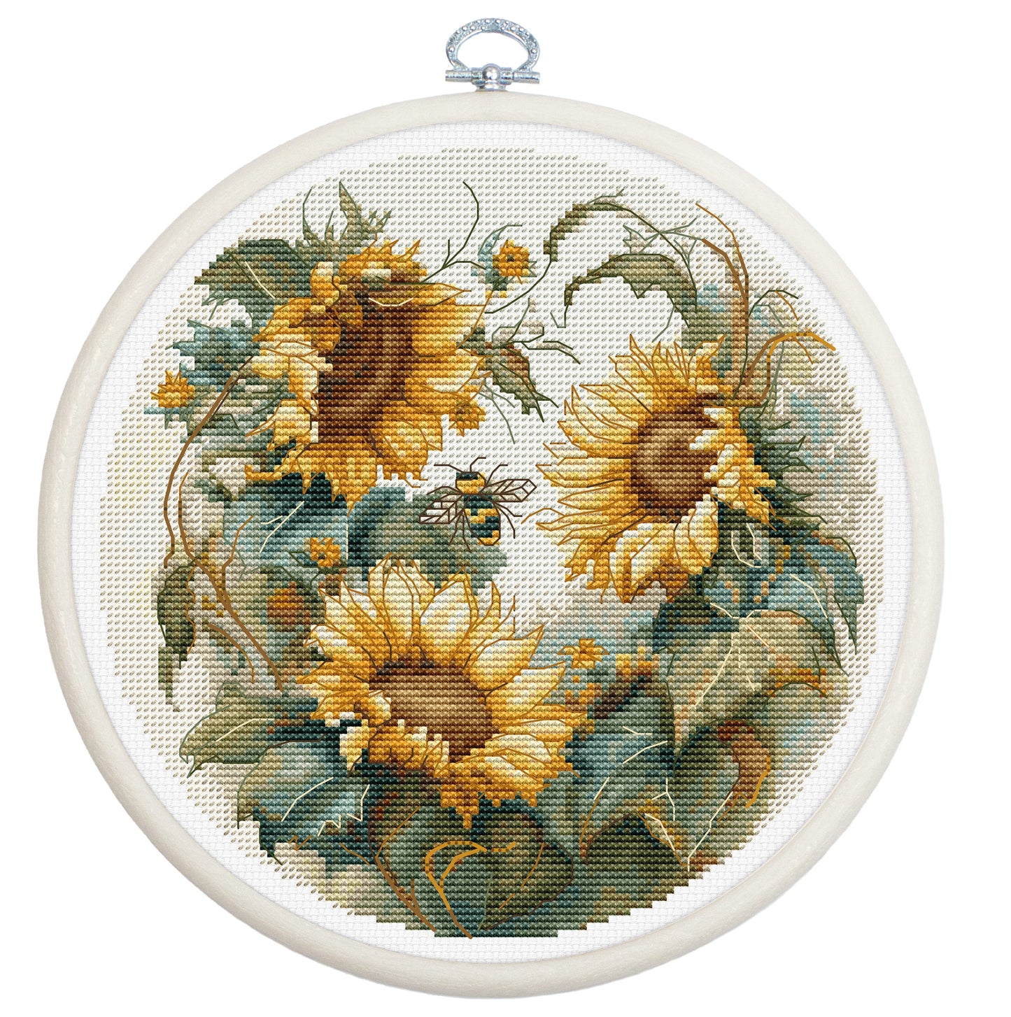 Cross stitch embroidery set with embroidery hoop included - BC202 Sunflower
