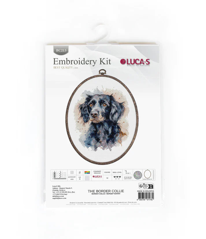 Embroidery kit with frame included Luca-S - BC213 Border Collie