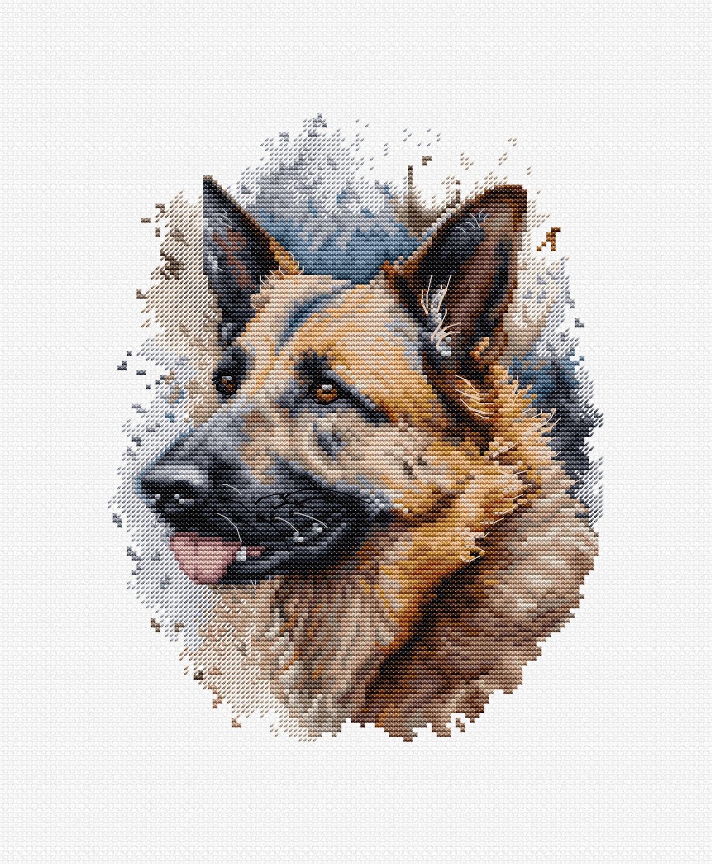 Embroidery kit with frame included Luca-S - BC214 German Shepherd