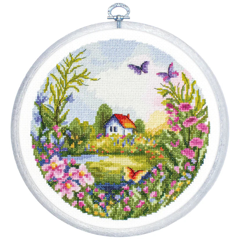 Cross stitch embroidery set with embroidery hoop included - Summer BC220
