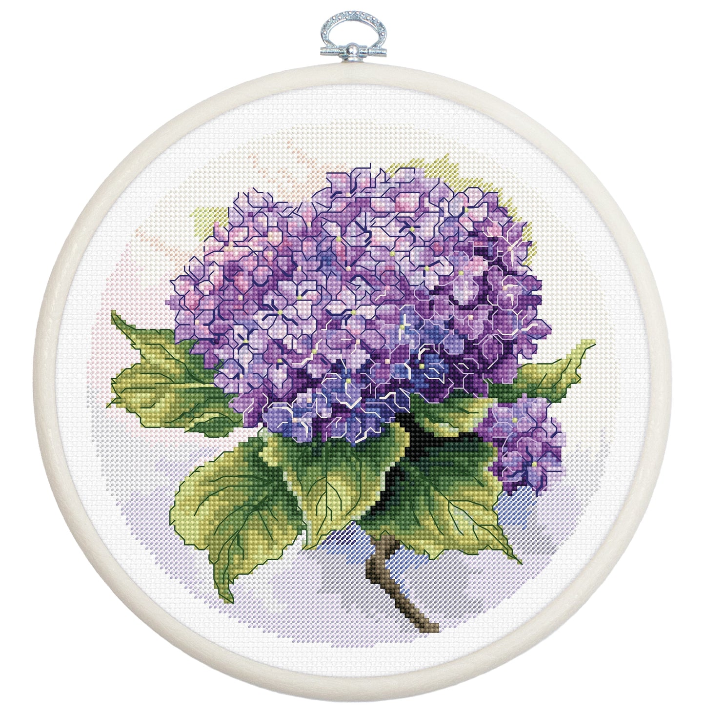 Cross stitch embroidery set with embroidery hoop included - Hydrangea, BC225