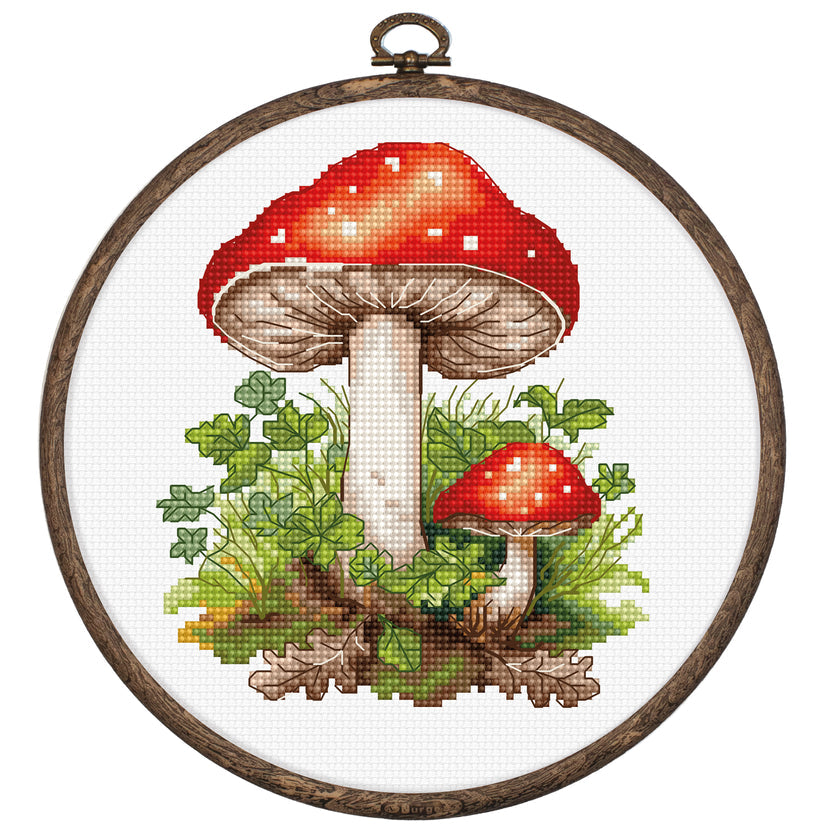 Cross stitch embroidery set with embroidery hoop included Luca-S - Fly Agaric, BC232
