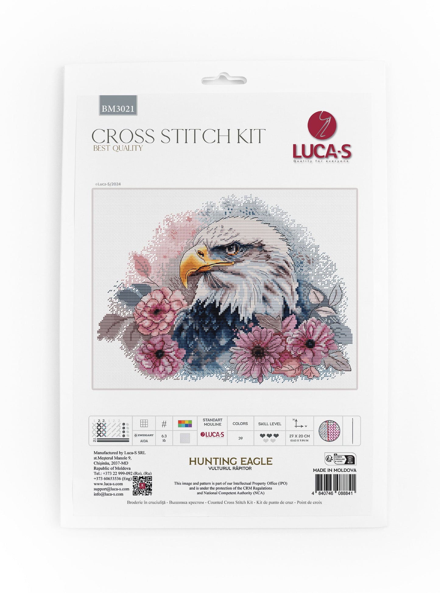 Cross stitch kit Luca-S - Raptor Eagle, BM3021