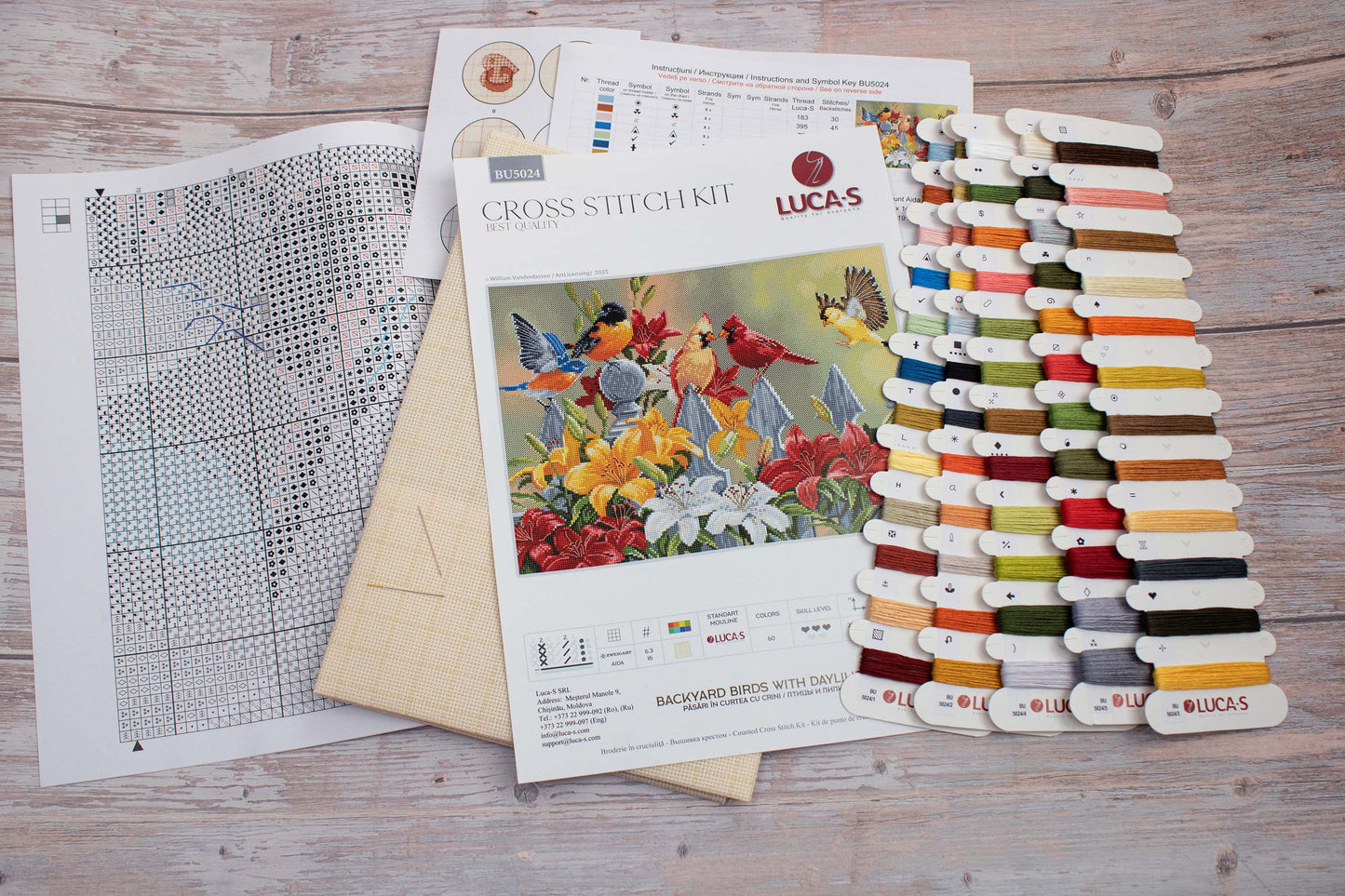 Cross stitch kit - BU5024 Birds in the Lily Yard