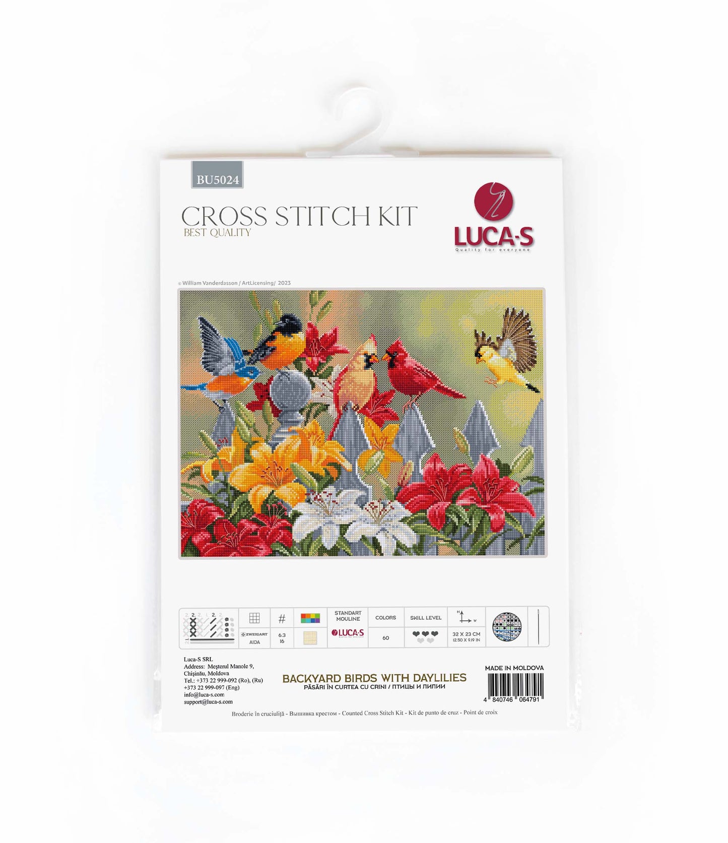 Cross stitch kit - BU5024 Birds in the Lily Yard
