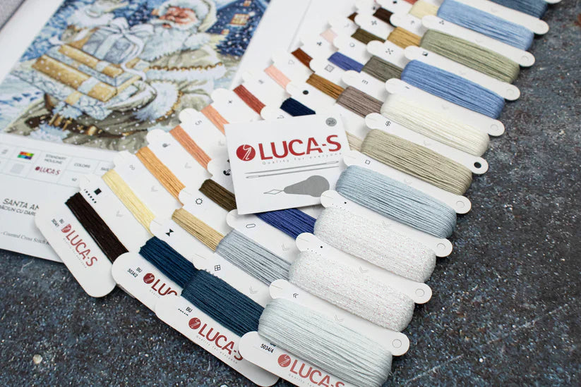 Set de brodat în cruciuliță Luca-S - Moș Crăciun cu Daruri BU5034