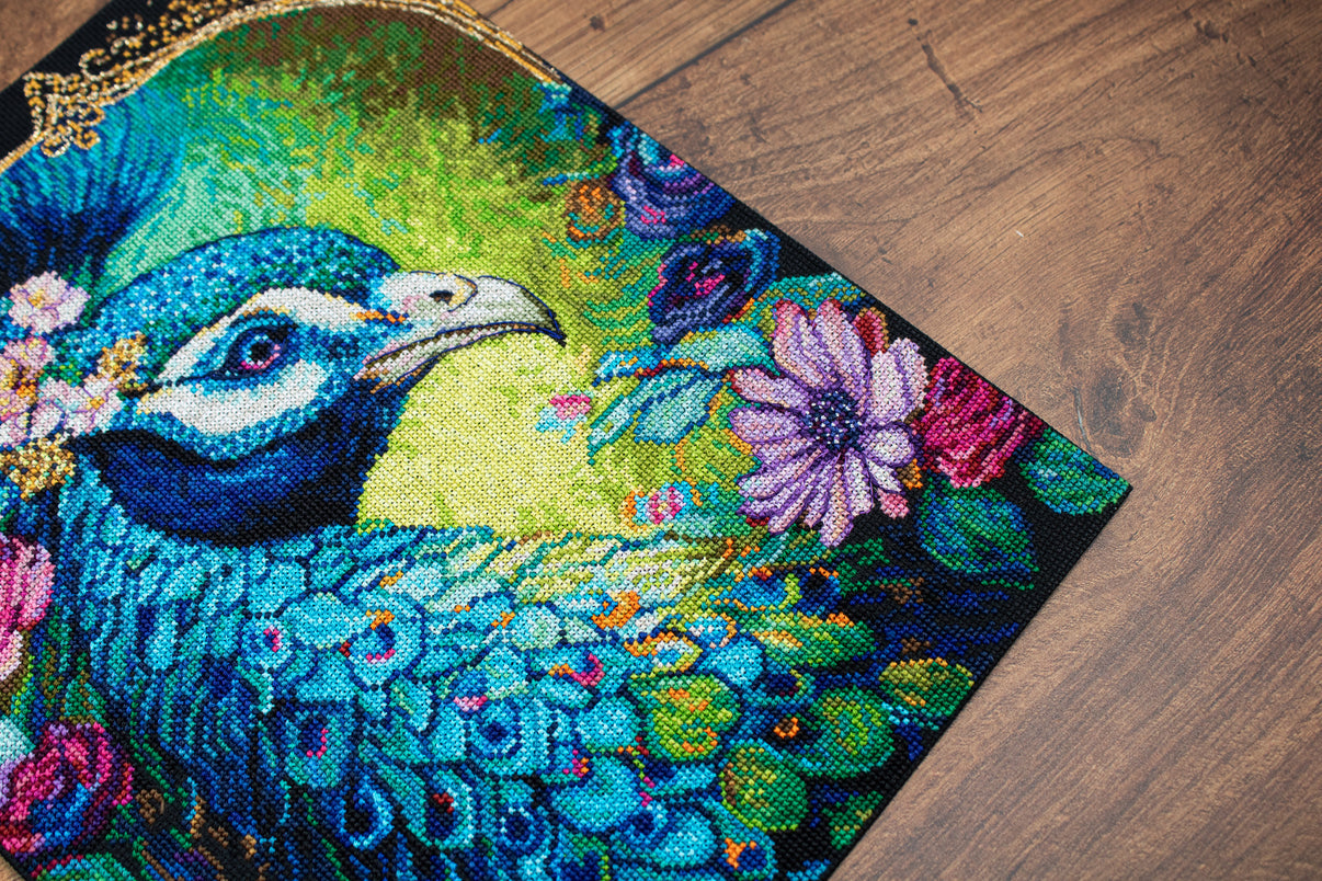 Cross stitch kit Luca-S - Blue Peacock, BU5035