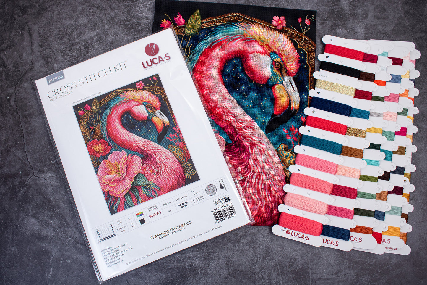 Cross stitch kit Luca-S - Flamingo, BU5036