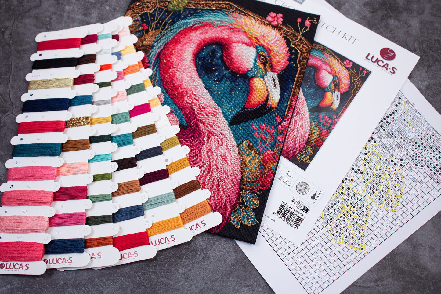 Cross stitch kit Luca-S - Flamingo, BU5036