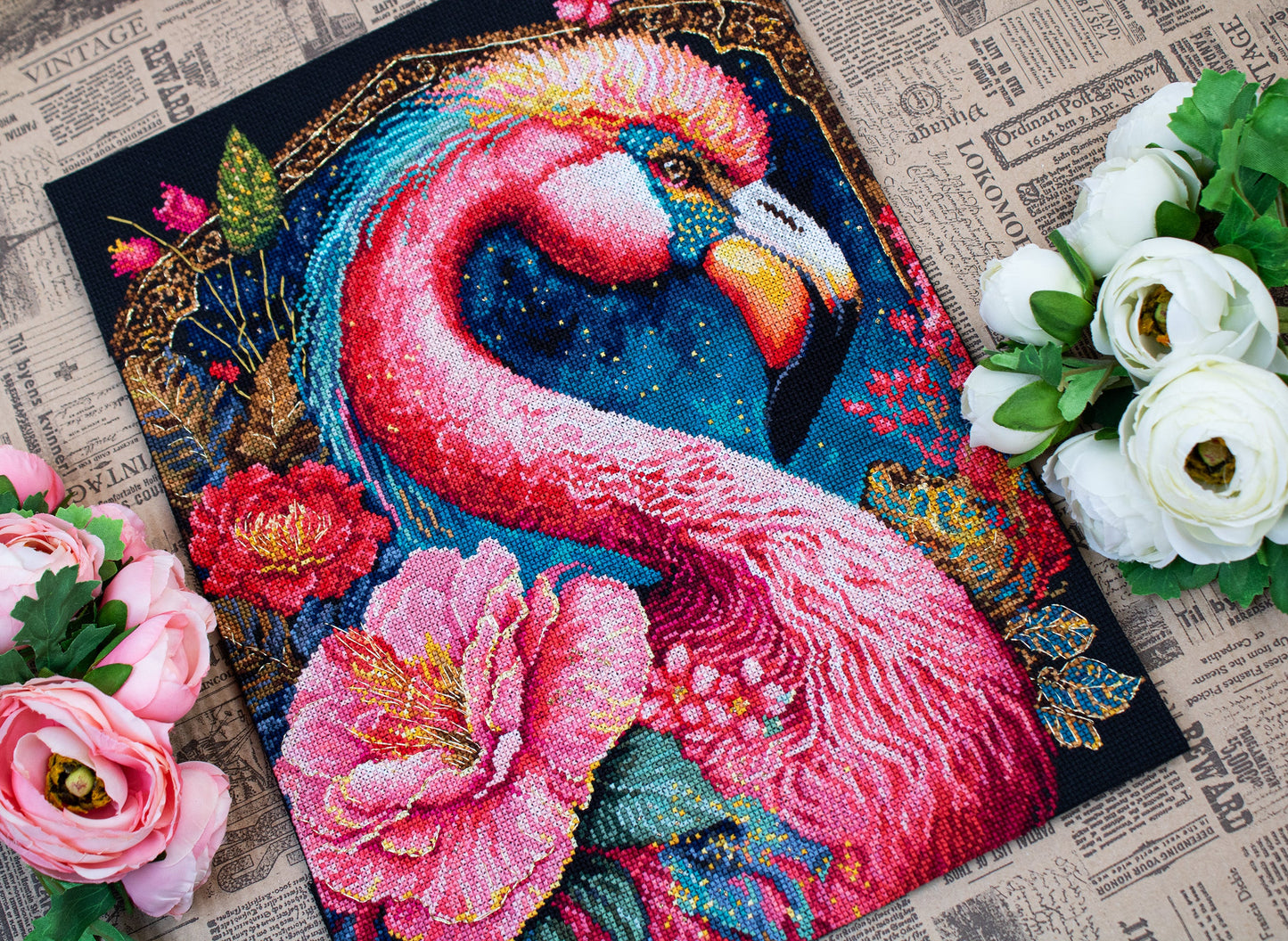 Cross stitch kit Luca-S - Flamingo, BU5036
