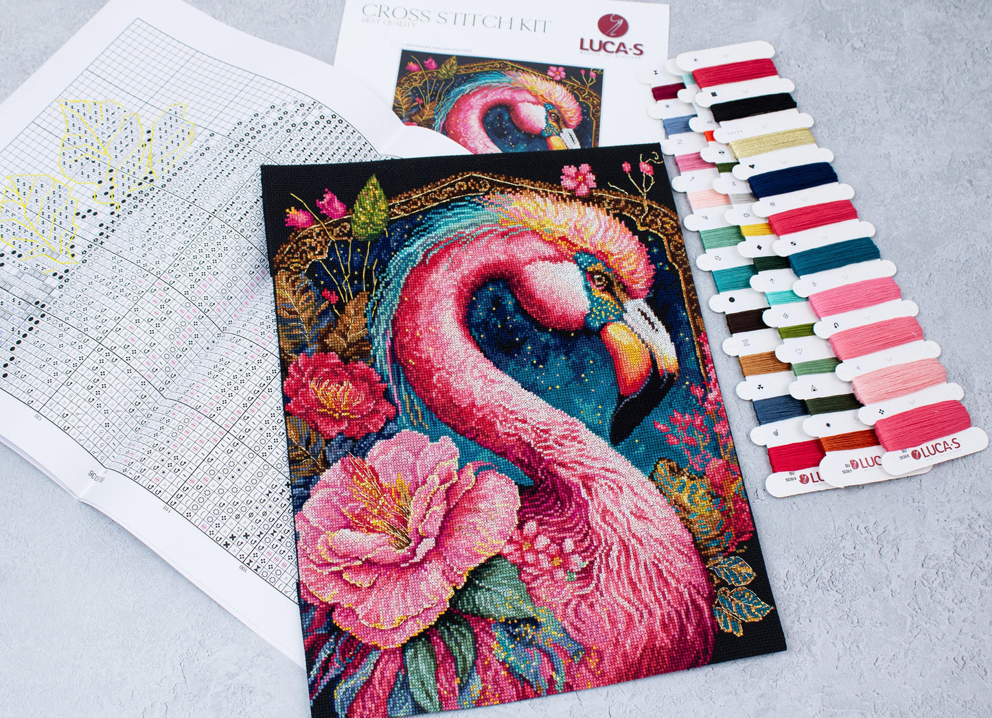 Cross stitch kit Luca-S - Flamingo, BU5036