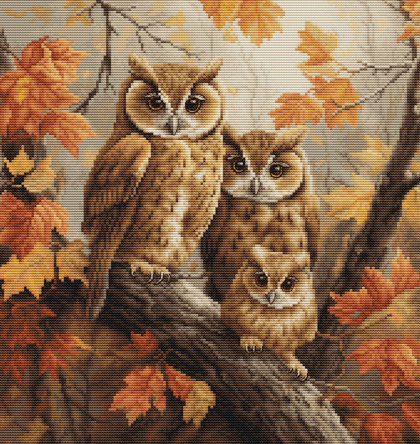 Cross stitch kit Luca-S - Owl Family, BU5045