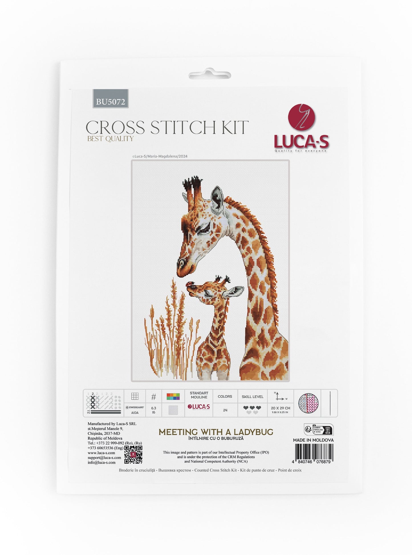 Cross stitch kit Luca-S - Encounter with a Ladybug, BU5072