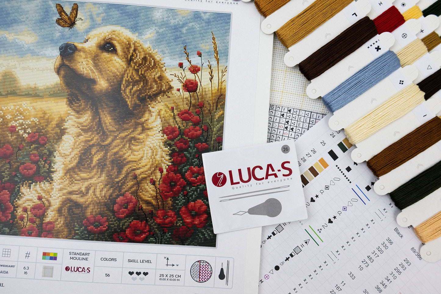 Set de brodat în cruciuliță Luca-S - Întîlnire în Cîmpul Înflorit, BU5073