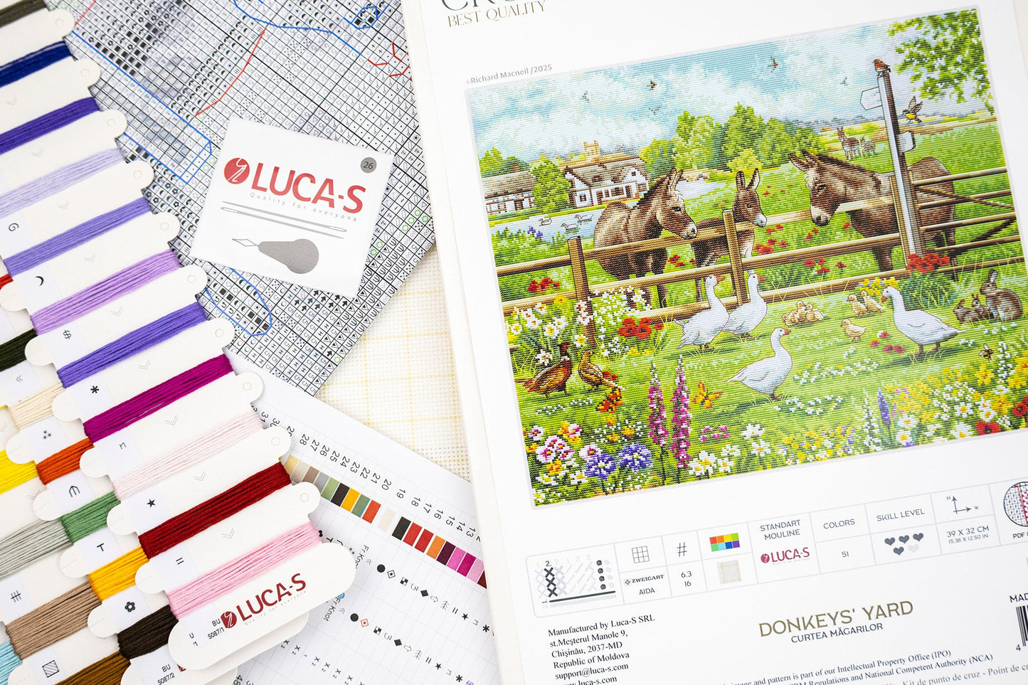 Set de brodat în cruciuliță Luca-S - Curtea Măgarilor, BU5087
