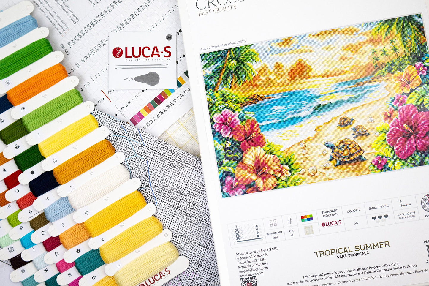 Set de brodat în cruciuliță Luca-S - Vară Tropicală, BU5089
