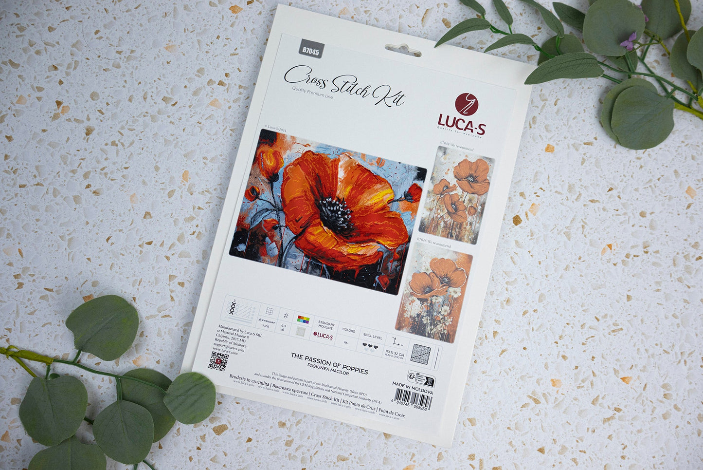 Set de brodat în cruciuliță Luca-S - Pasiunea Macilor, B7045