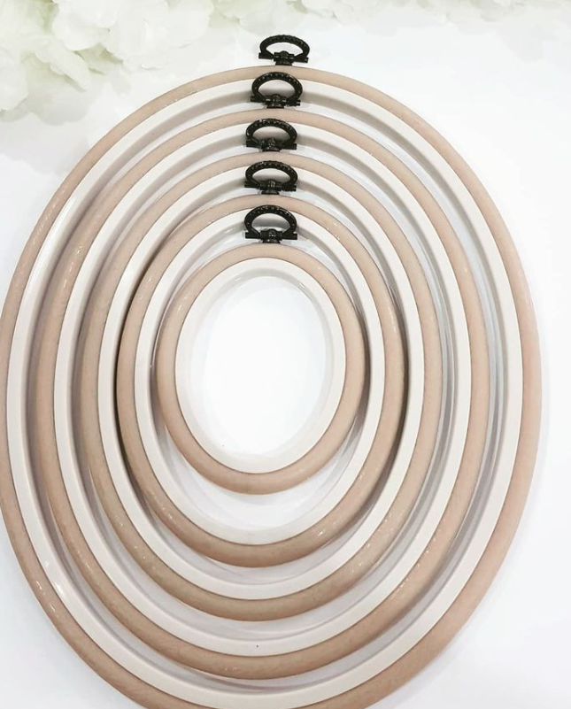 Cerc pentru Broderie Oval de Culoarea Maro, Flexibil, 230-7