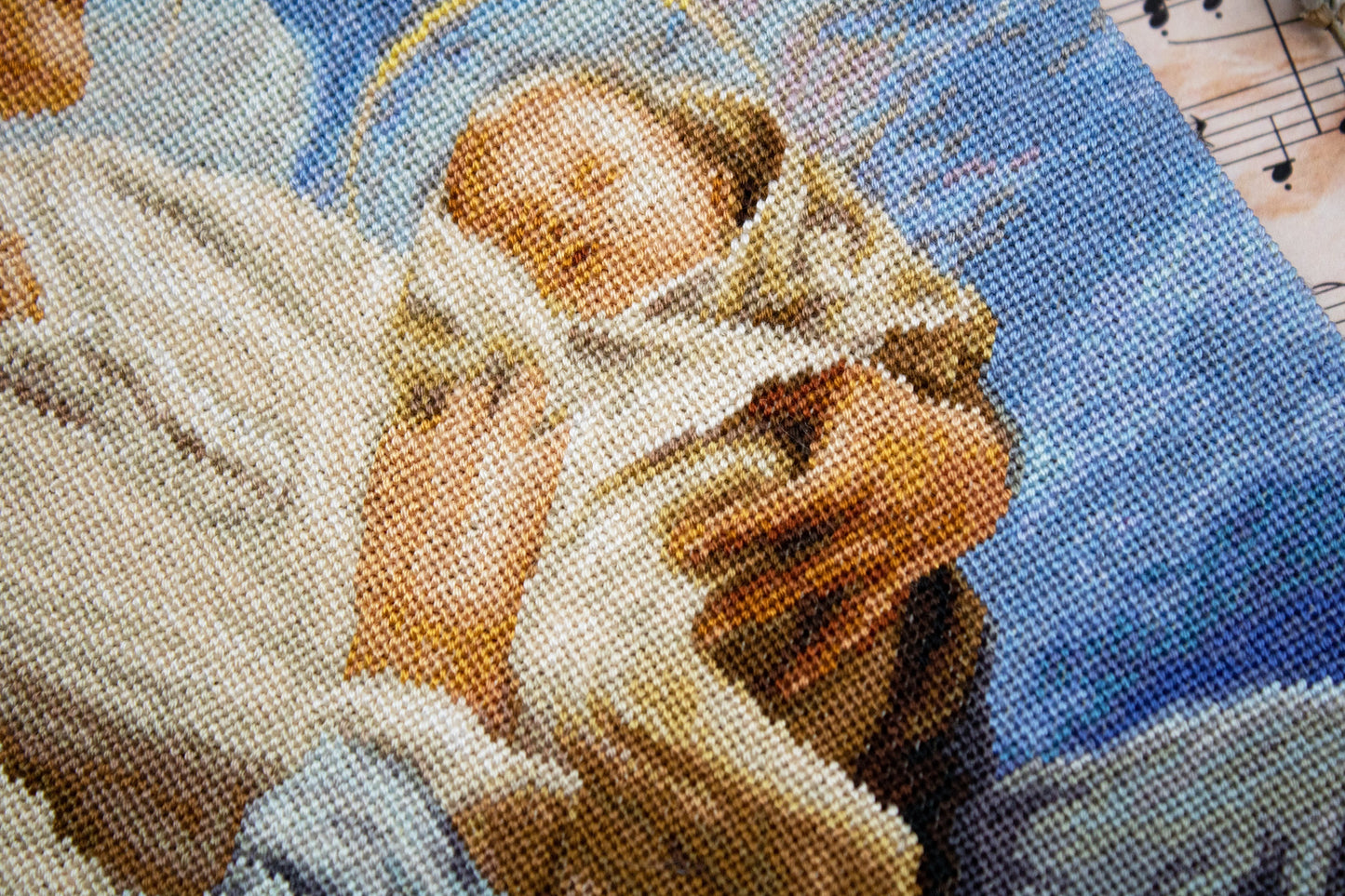 Set de brodat în goblen Luca-S GOLD - G617 Fecioara Maria cu Pruncul