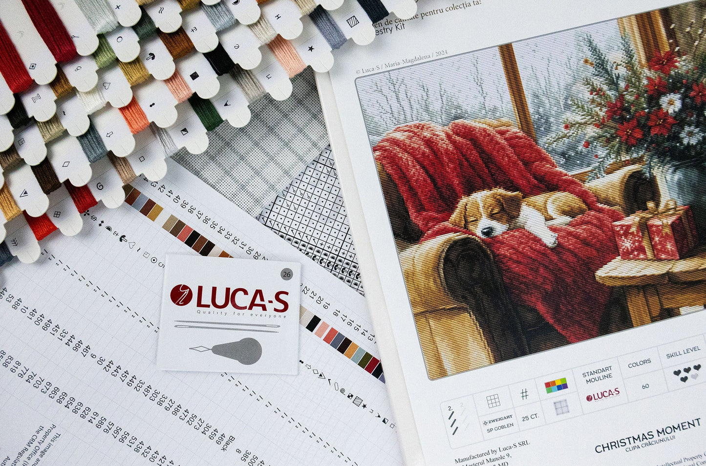 Set de brodat în goblen Luca-S GOLD - Clipa Crăciunului, G711