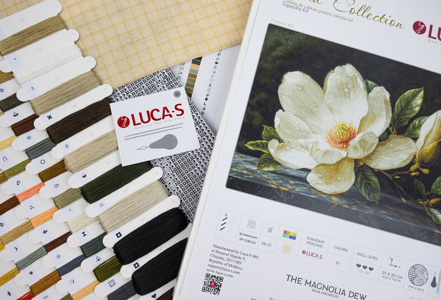 Luca-S GOLD gobelin embroidery set - Magnolia Dew, G713
