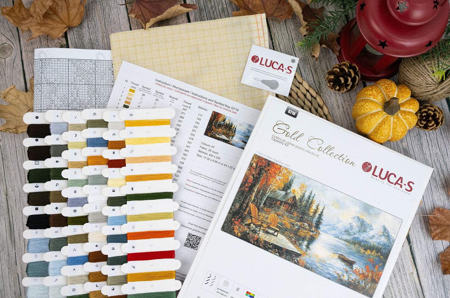 Luca-S GOLD cross stitch embroidery set - Echoes of a Golden Season, G716