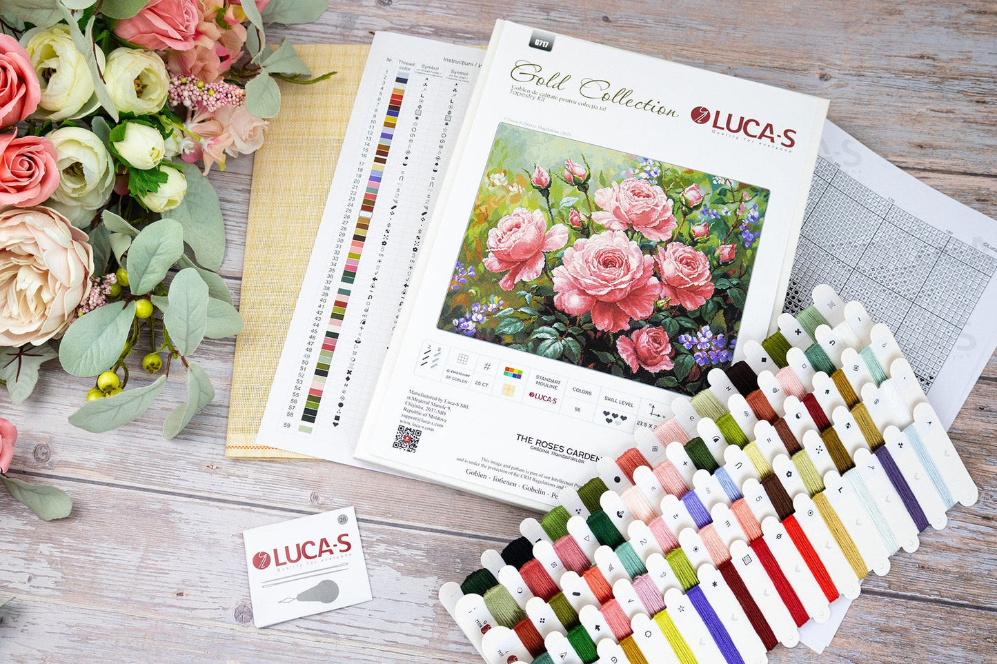 Luca-S GOLD gobelin embroidery set - Rose Garden, G717