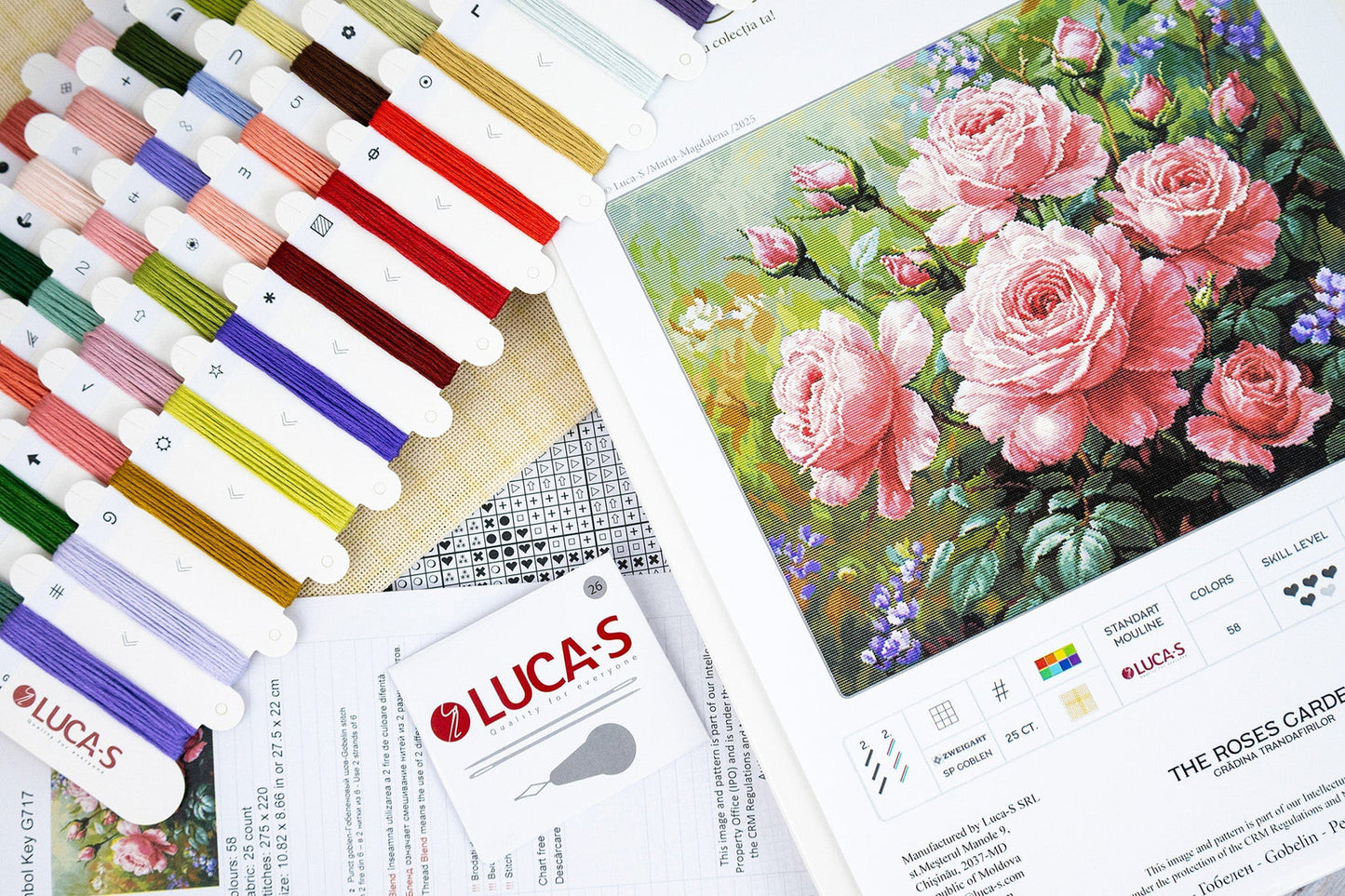 Luca-S GOLD gobelin embroidery set - Rose Garden, G717