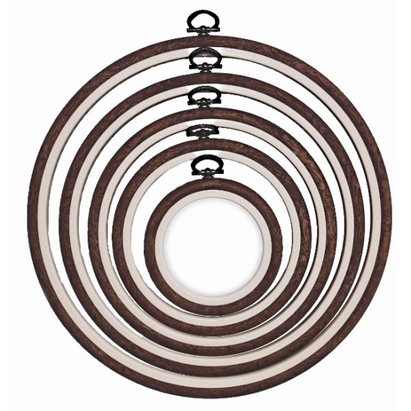 Cerc pentru Broderie Rotund de Culoarea Maro, Flexibil, 230-2