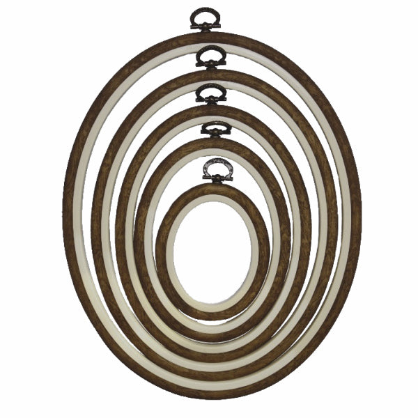 Cerc pentru Broderie Oval de Culoarea Maro, Flexibil, 230-7