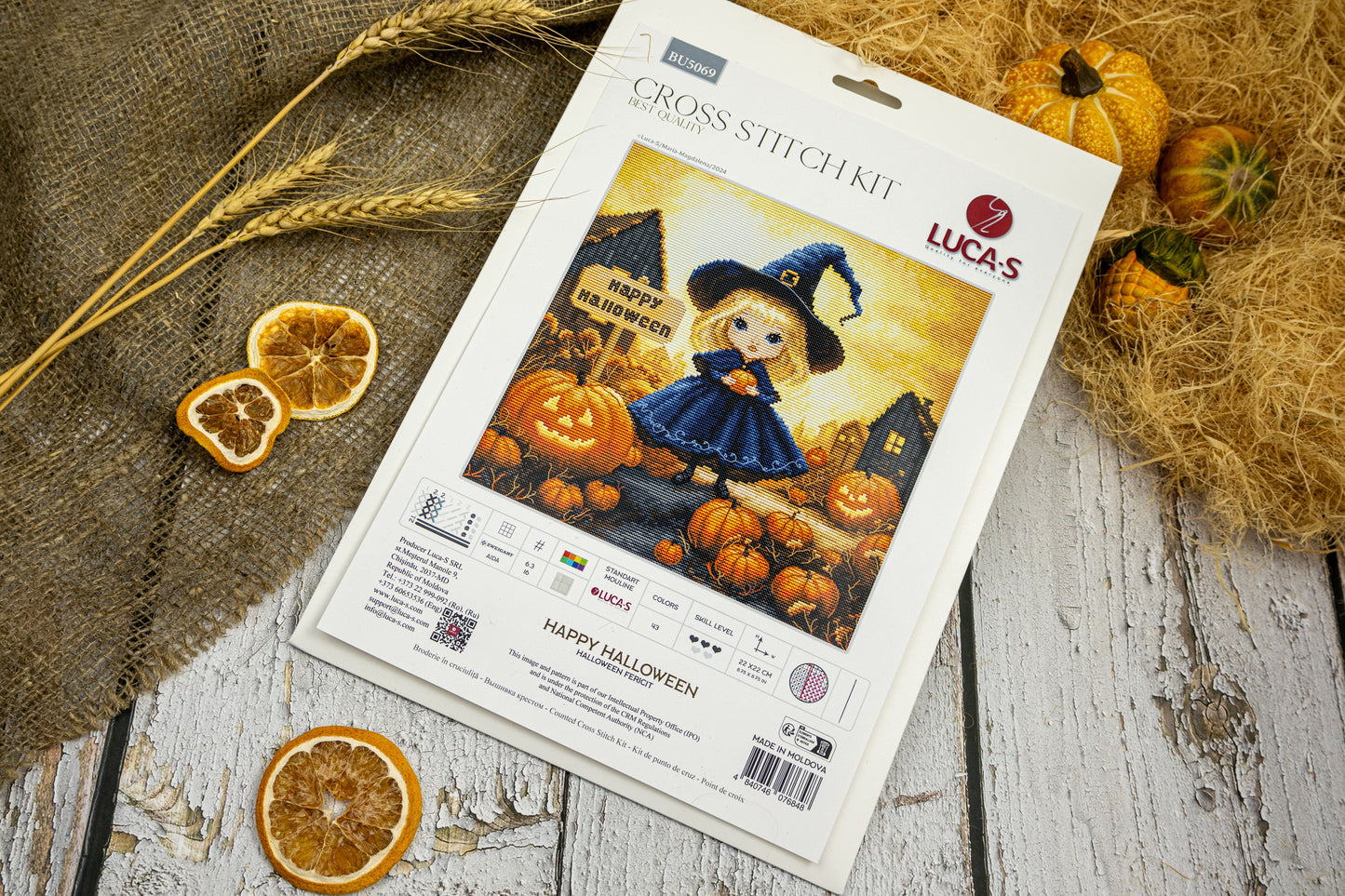Cross stitch kit Luca-S - Happy Halloween, BU5069