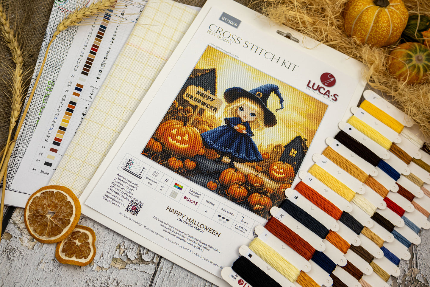 Cross stitch kit Luca-S - Happy Halloween, BU5069