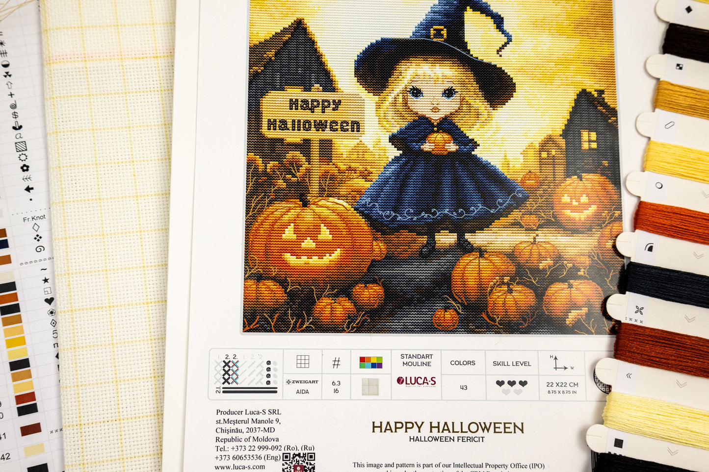 Cross stitch kit Luca-S - Happy Halloween, BU5069