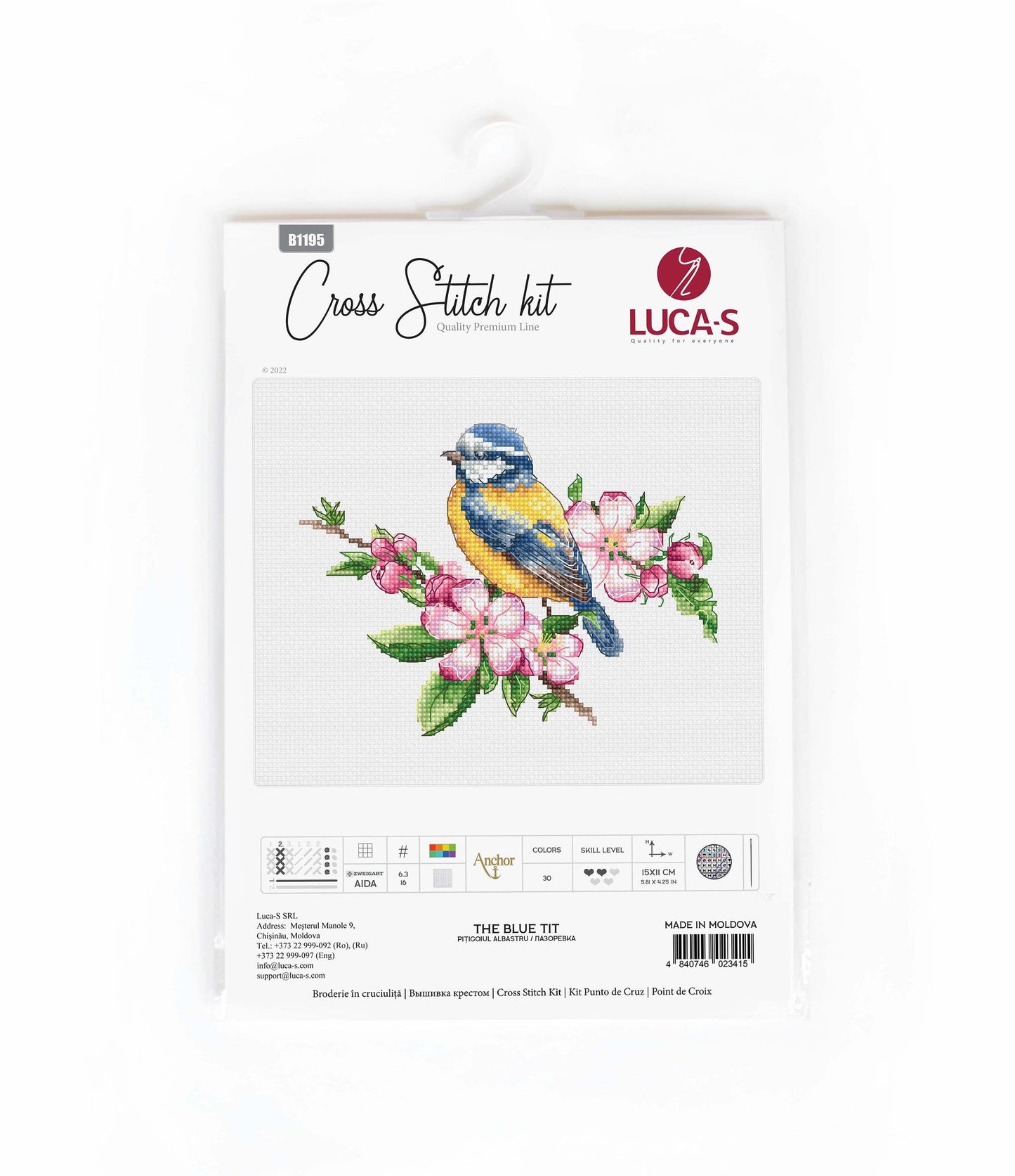 Set de brotat în cruciuliță Luca-S - Pițigoiul albastru B1195