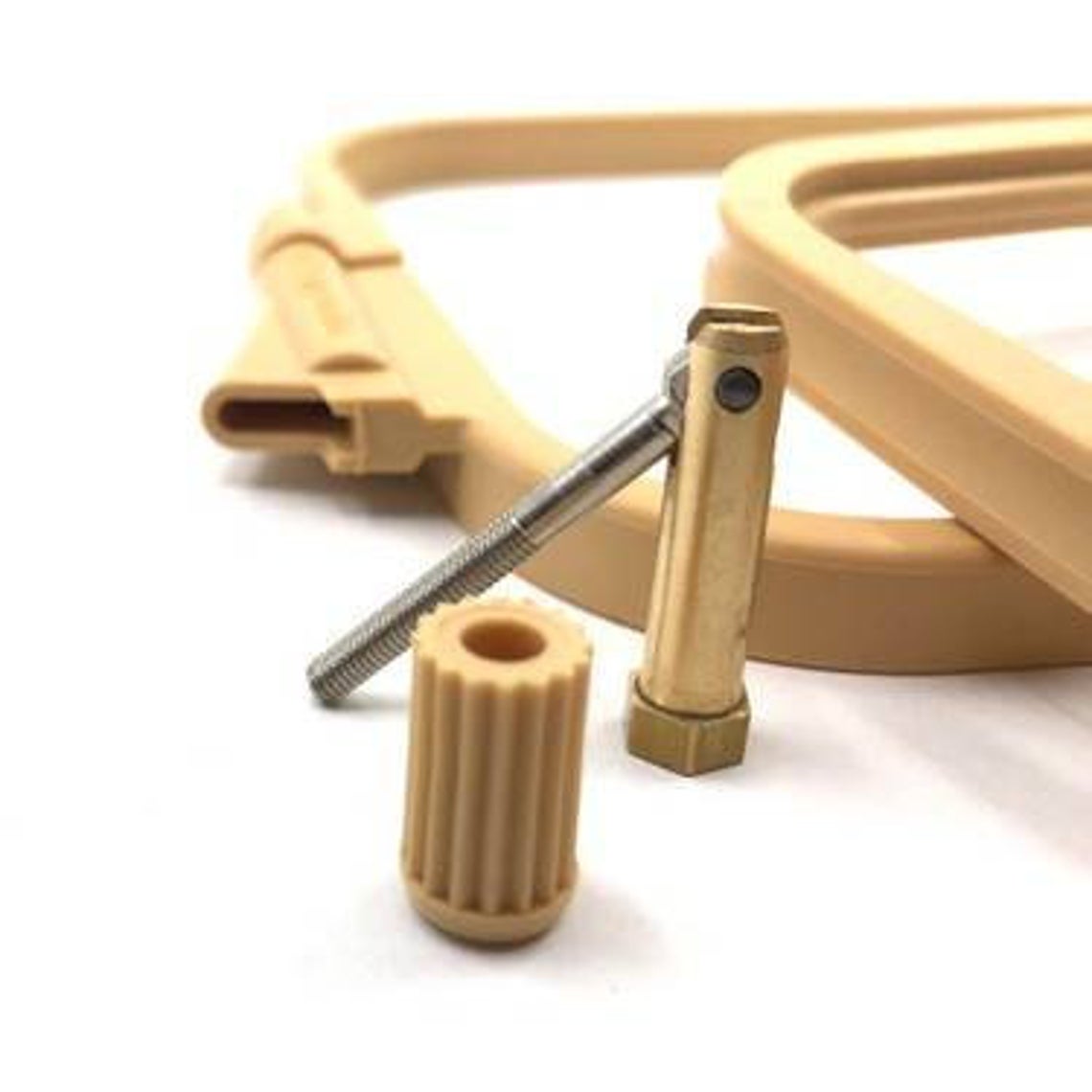 Cerc pentru Broderie Pătrat de Culoarea Bej din Plastic, 300-2